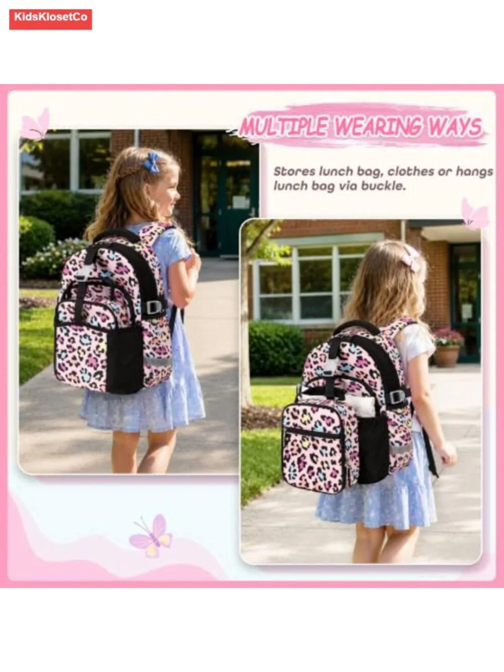 Kids Backpack Set with Lunch Box Pencil Case, 15in School Bookbag for Preschool